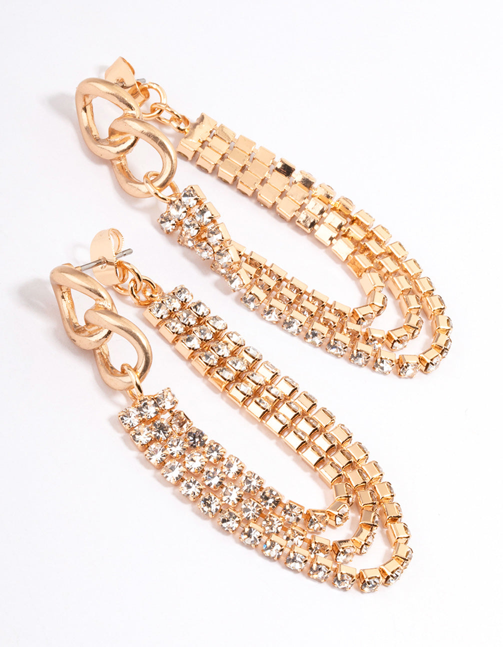 Gold Cupchain Drop Earrings