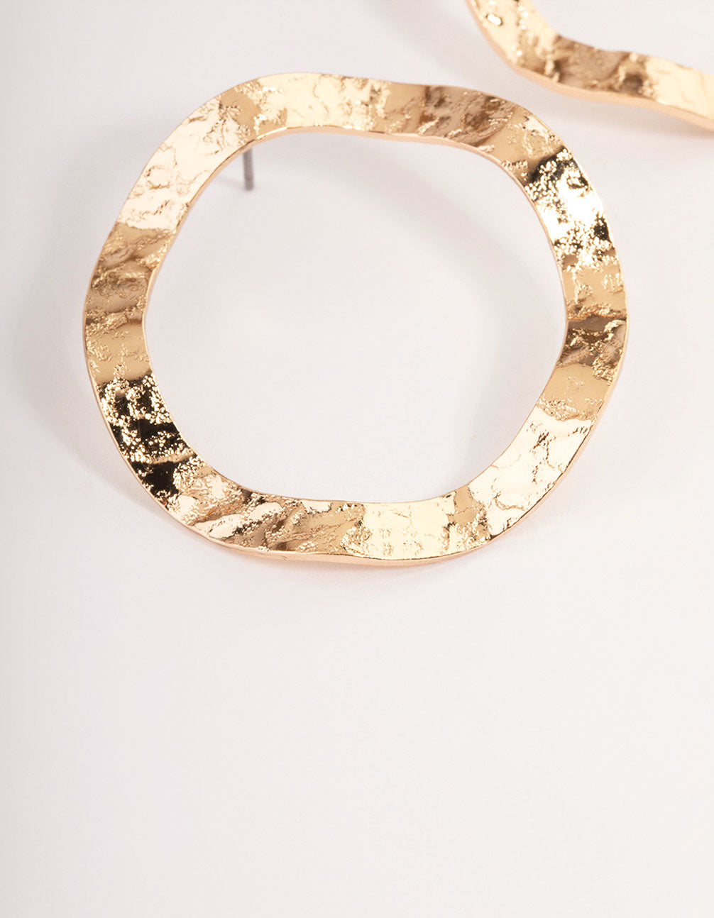Gold Textured Circle Earrings