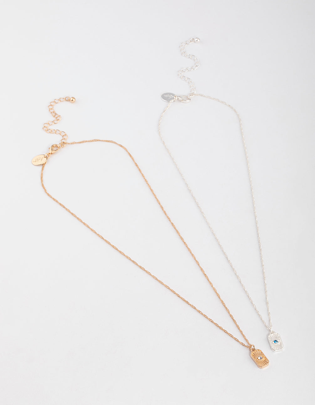 Mixed Metal Evil Eye Pendant Necklace Pack