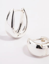 Silver Plated Boho Taper Hoop Earrings - link has visual effect only