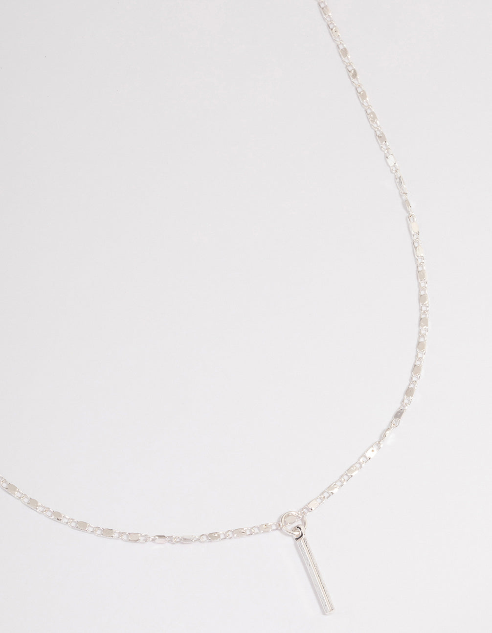 Silver Flat Chain Stick Necklace