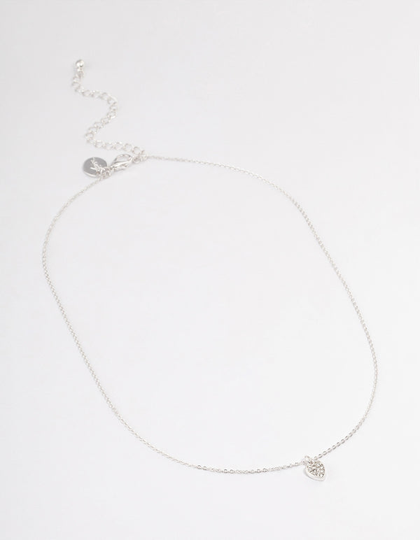 Silver Mini Bling Heart Necklace