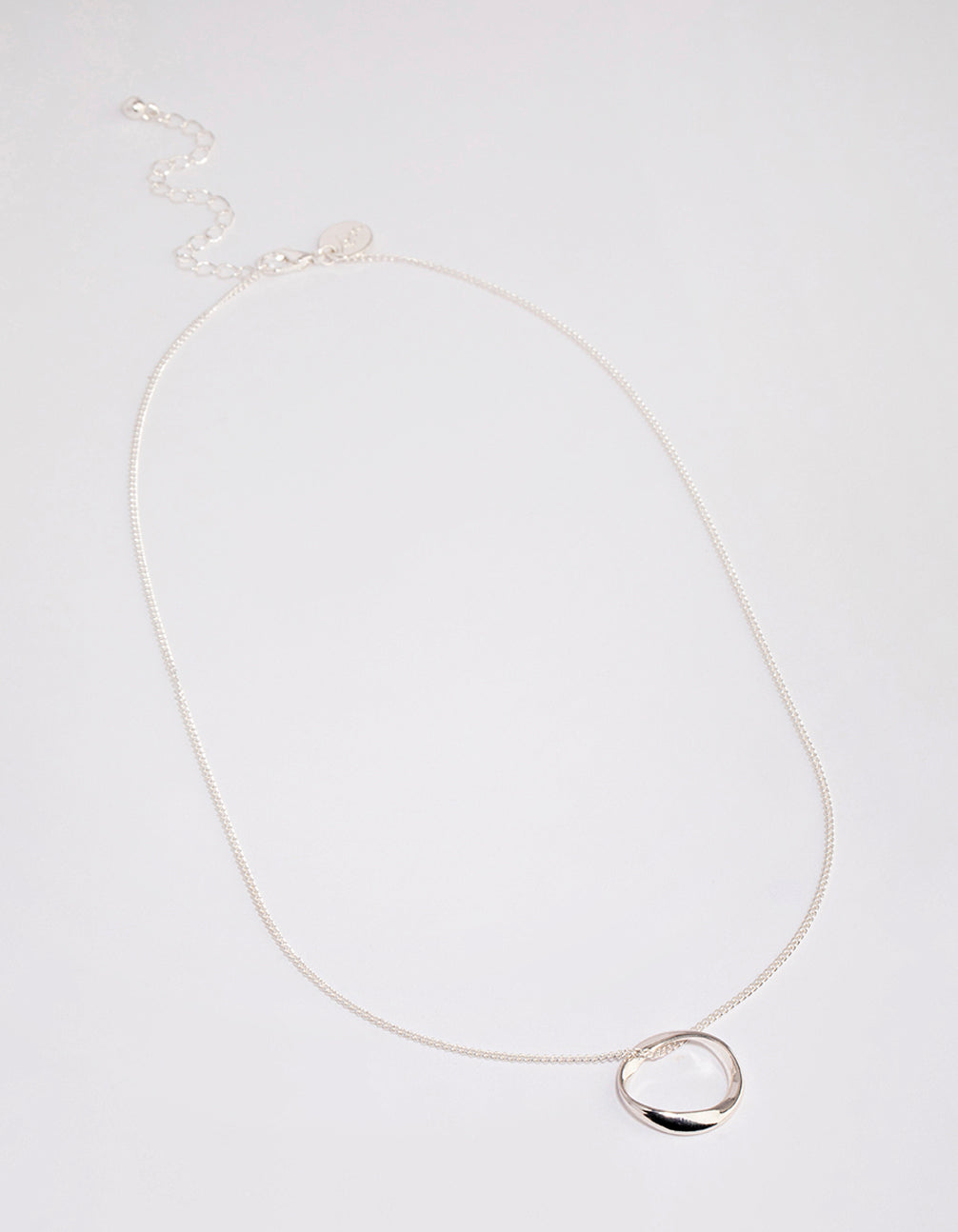 Silver Twisted Circle Necklace