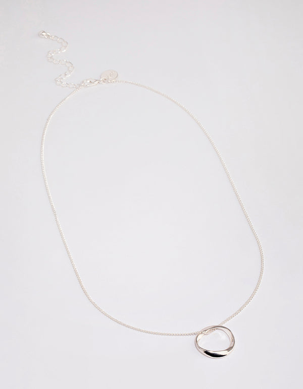 Silver Twisted Circle Necklace
