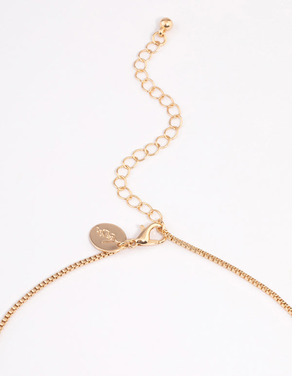 Gold Bling Palm Tree Necklace