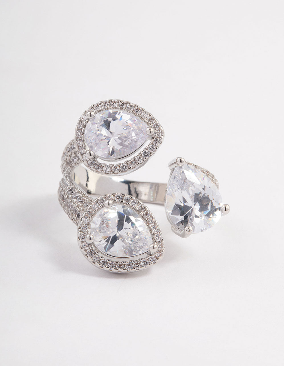 Silver Luxe Pear Ring