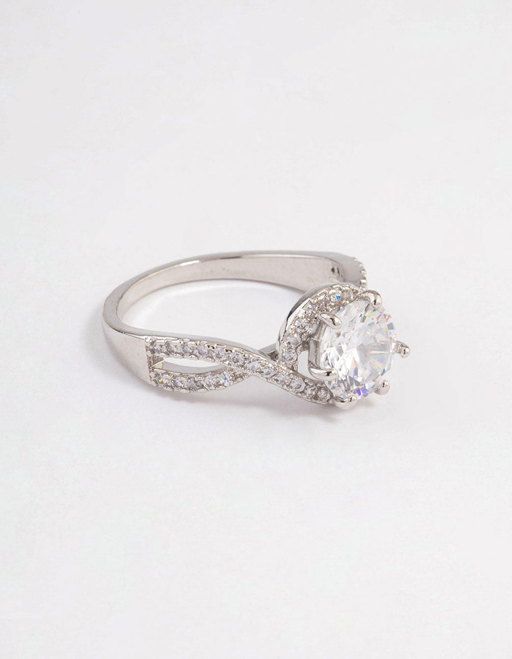 Silver Round Infinity Halo Ring