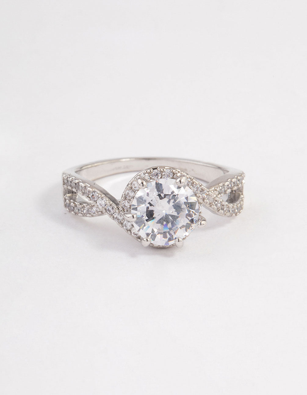 Silver Round Infinity Halo Ring