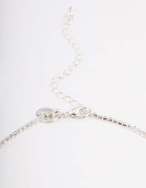 Silver DIamante Pointed Jewellery Set