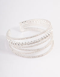 Silver Criss Cross Cupchain Wrist Cuff - link has visual effect only