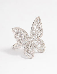 Silver Statement Butterfly Cocktail Ring - link has visual effect only