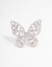 Silver Statement Butterfly Cocktail Ring - link has visual effect only