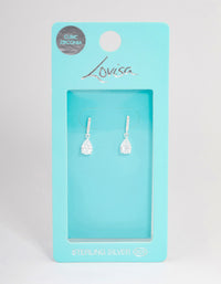 Sterling Silver Teardrop Cubic Zirconia Earrings - link has visual effect only
