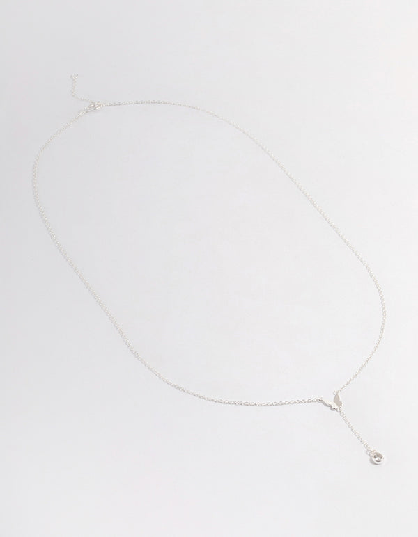 Sterling Silver Butterfly Cubic Zirconia Necklace