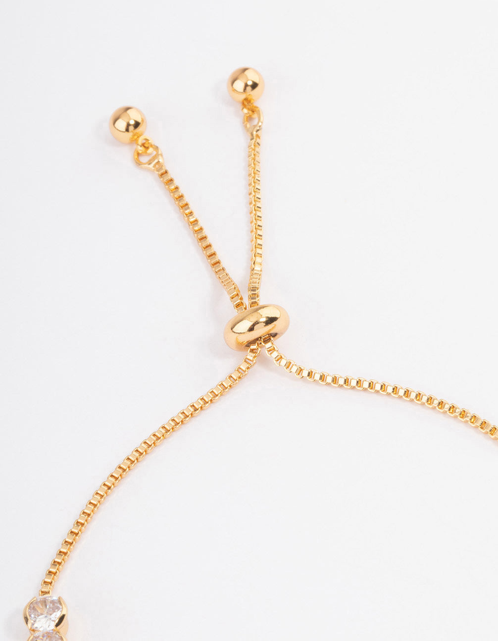 Gold Plated Round Cubic Zirconia Toggle Tennis Bracelet