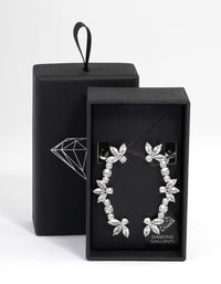 Silver Round & Marquise Cuff Earrings - link has visual effect only