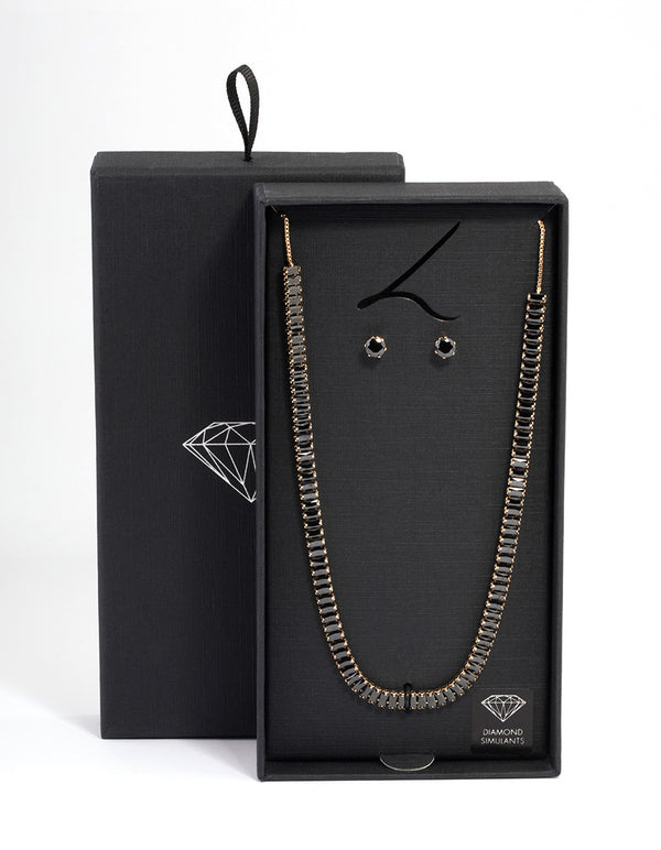 Gold Baguette Jewellery Set