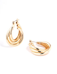 Gold Classic Twisted Hoop Earrings - link has visual effect only