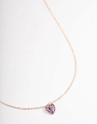 Rose Gold Basic Heart Stone Necklace - link has visual effect only