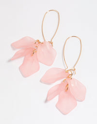 Pink Simple Petal Cluster Drop Earrings - link has visual effect only