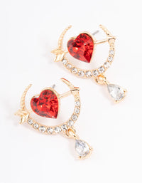 Red Cross Heart Drop Earrings - link has visual effect only