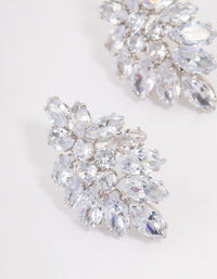 Silver Marquise Statement Stud Earrings - link has visual effect only