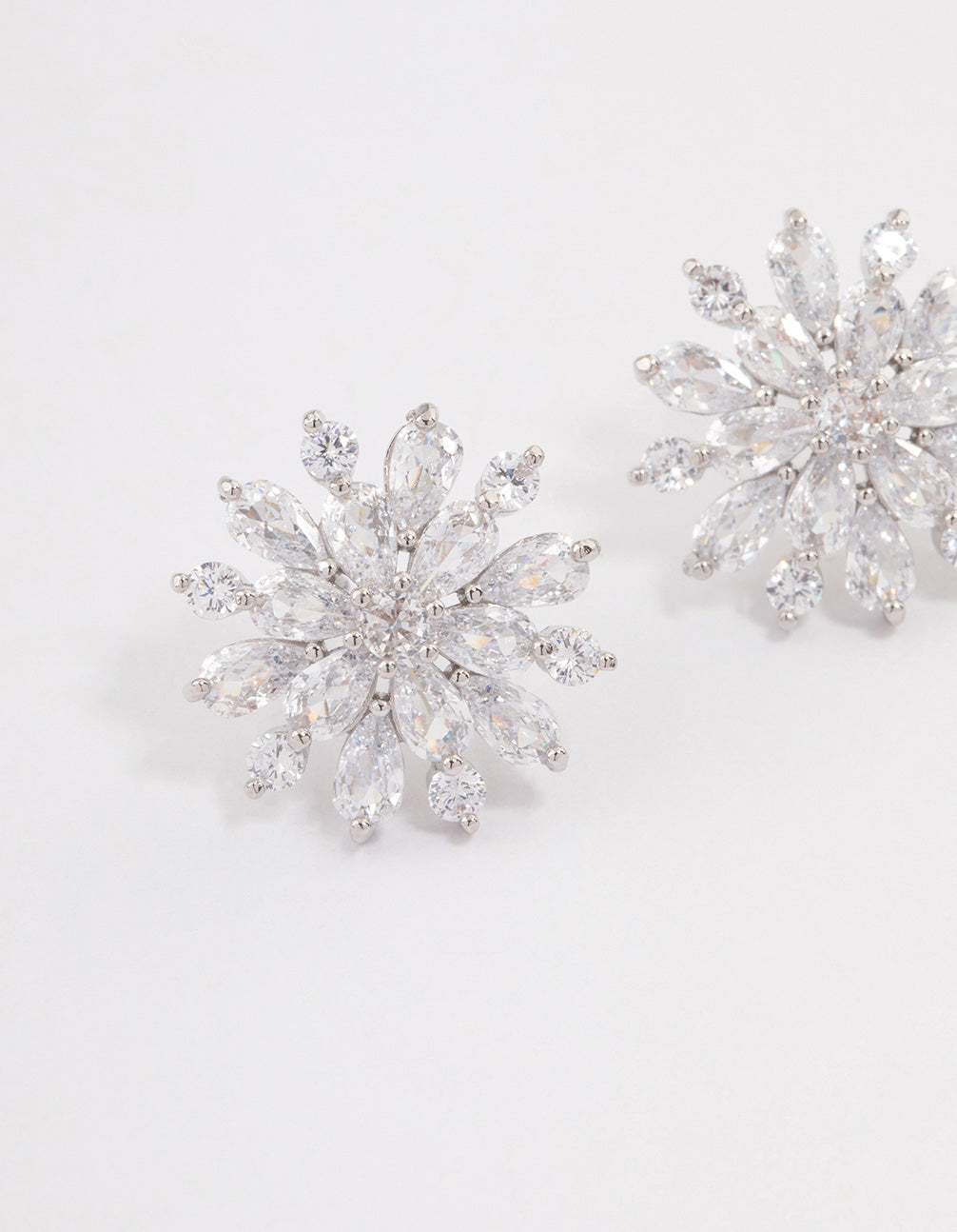 Silver Flower Stud Earrings
