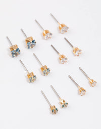 Gold Circle Square Stud Earrings - link has visual effect only