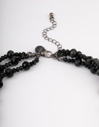 Coated Black Layered Bead & Facet Necklace - link has visual effect only