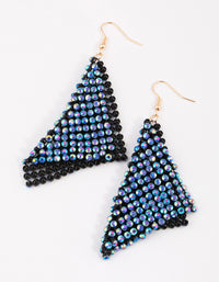 Blue Diamante Chainmail Drop Earrings - link has visual effect only