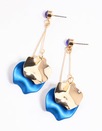 Blue Diamante Stick & Petal Drop Earrings - link has visual effect only