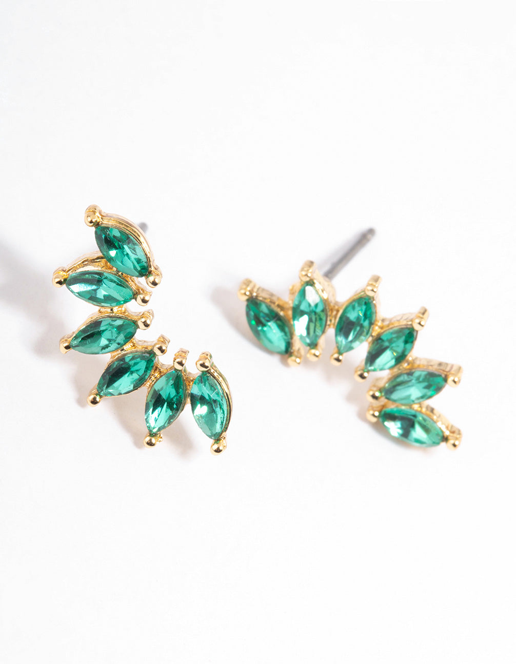 Gold Small Marquise Graduating Stud Earrings