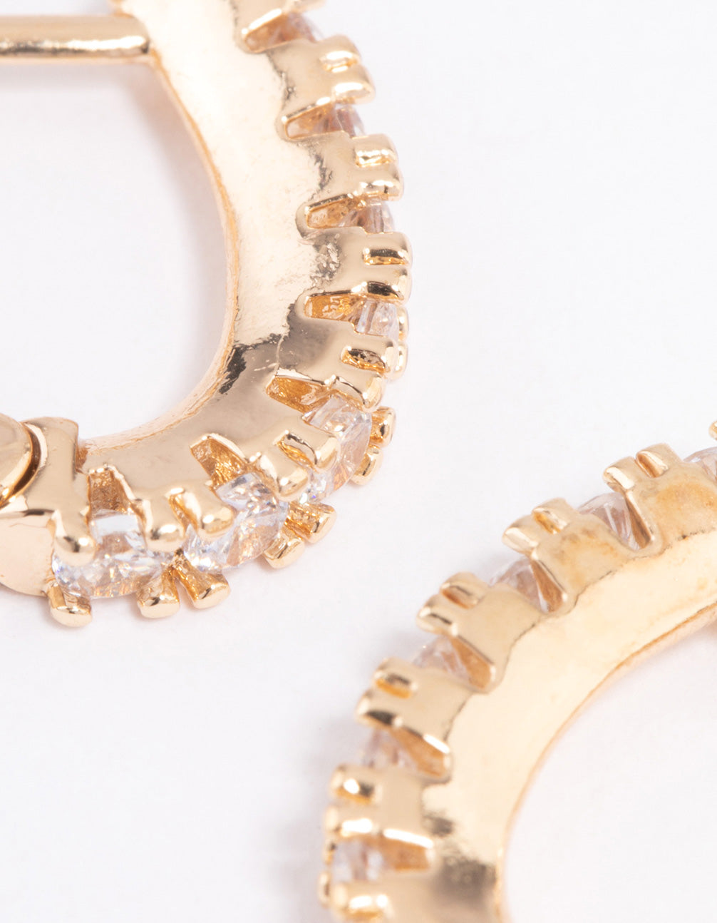 Gold Mini Classic Diamante Huggie Earring