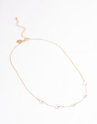 Gold Organic Pearl & Bead Necklace - link has visual effect only