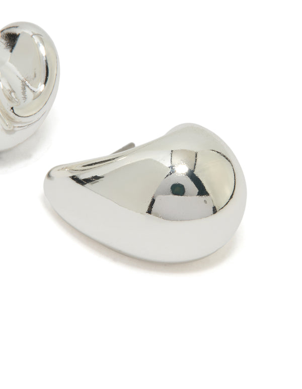 Silver Plated Bubble Drop Stud Earrings