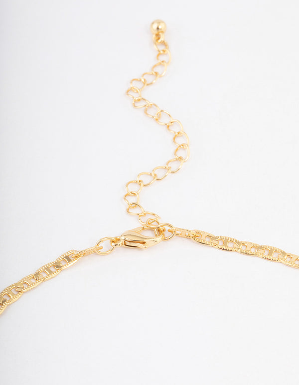 Gold Plated Mariner Chain Butterfly Necklace