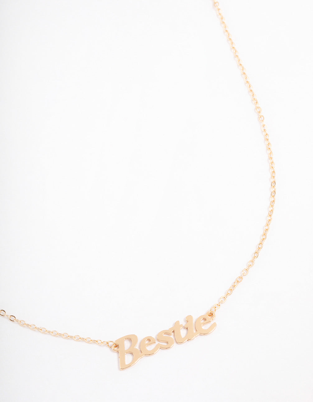 Gold Bestie Script Necklace