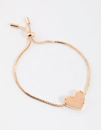 Gold Rose Quartz Heart Toggle Bracelet - link has visual effect only