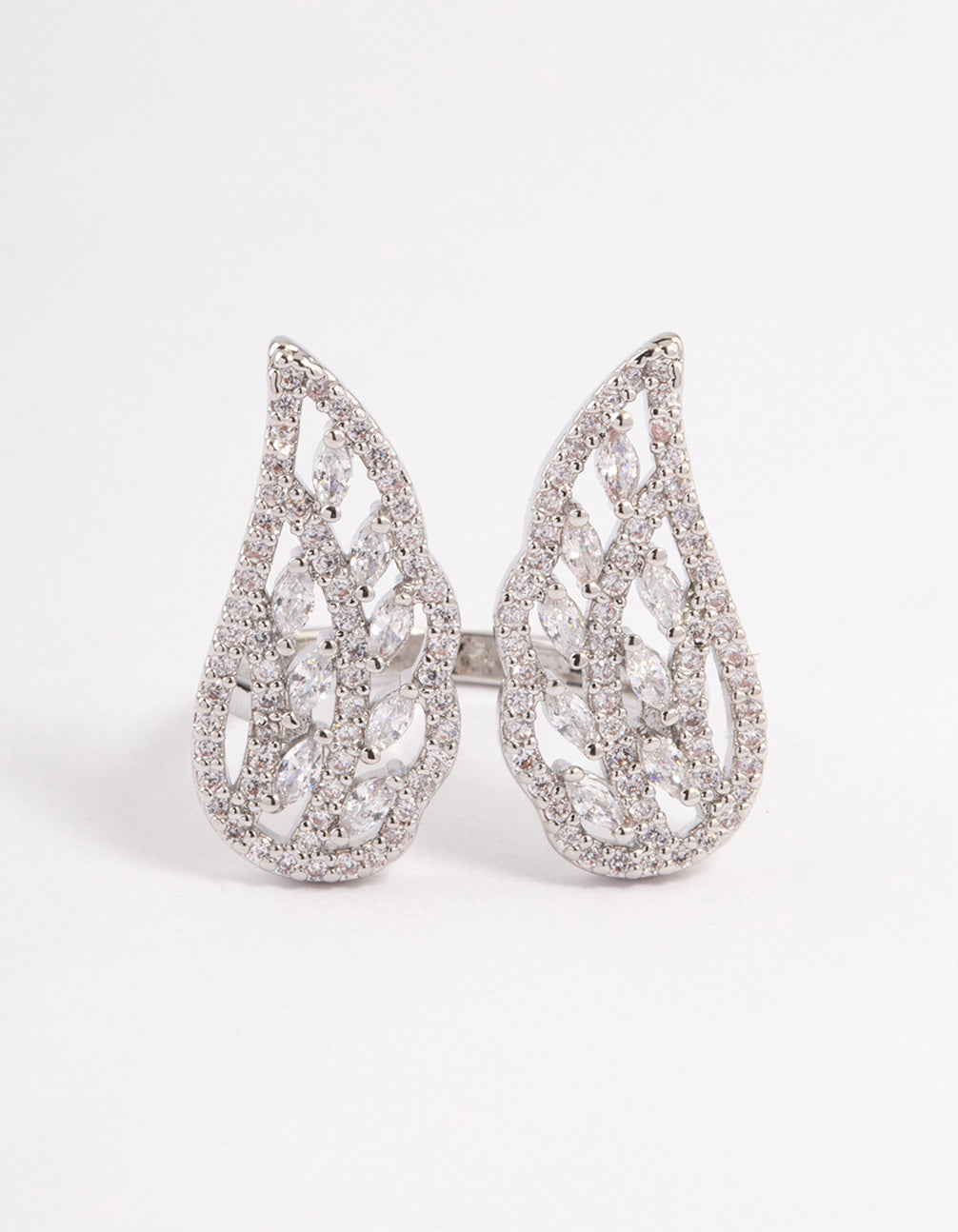 Silver Angelic Cubic Zirconia Wing Ring