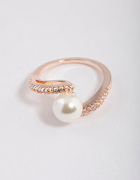 Rose Gold Plated Wrapped Pearl Ring - link has visual effect only