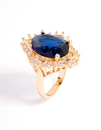 Gold Large Oval Frame Ring - link has visual effect only