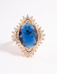 Gold Large Oval Frame Ring - link has visual effect only