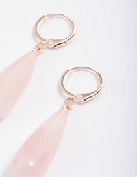 Rose Quartz Organic Triangle Hoop Earrings - link has visual effect only