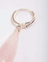 Rose Quartz Organic Triangle Hoop Earrings - link has visual effect only