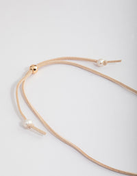 Genuine Shell Disc Fabric Necklace - link has visual effect only