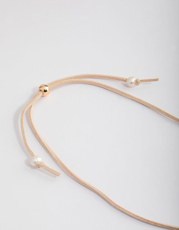 Genuine Shell Disc Fabric Necklace