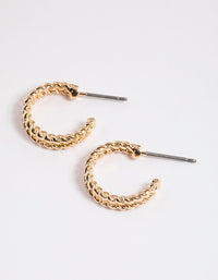 Gold Double Twisted Huggie Earrings - link has visual effect only