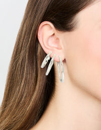 Waterproof Stainless Steel Large Basic Hoop Earrings Pack - link has visual effect only