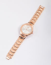 Rose Gold Diamante Hexagon Face Watch - link has visual effect only