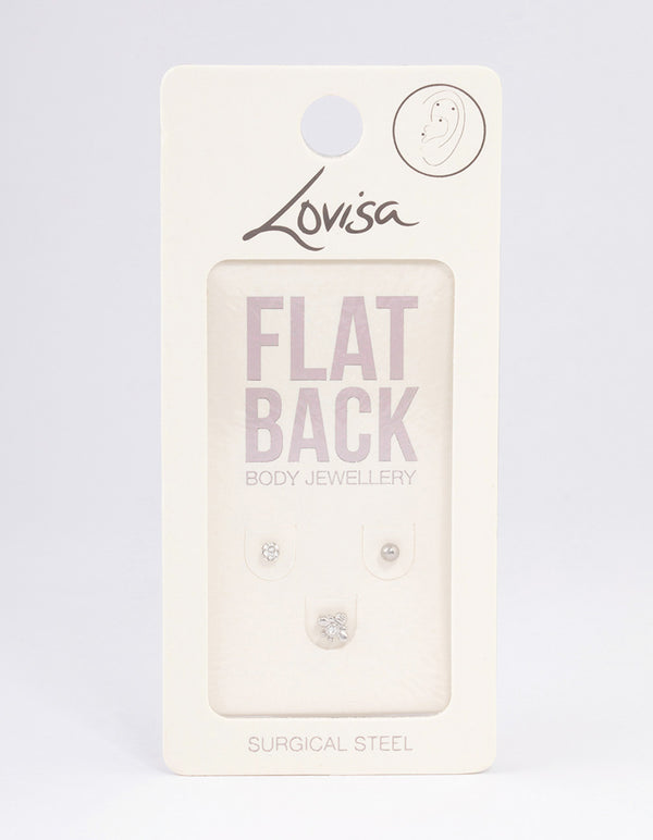 Surgical Steel Cubic Zirconia Bee Flat Back Pack